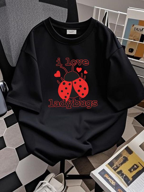 I Love Ladybugs Bugs Biologist Insects T Shirt Graphic Stretched Comfortable Breathable Summer Unisex Versatile Designer Clothes Soft Fashion_viptrois.com