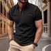 Polo Collar Shirts Men Blouses Short Sleeve Casual Shirt Spliced Buttons Loose Fit 2025 Spring Business Pockets Pullover_viptrois.com