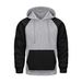 Men’s Color-Block Fleece Hoodie – Lightweight Polyester Pullover With Relaxed Fit, Trendy Two-Tone Design For Autumn & Winter_viptrois.com