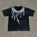 Men's Clothing Hip Hop Street Dark Cross Pure Cotton Washed Old Men And Women T Shirt Loose Large Size New Short Sleeve_viptrois.com