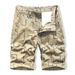 Men's Clothing Trend All Match Washed Cotton Striped Casual Overalls Five Point Sports Pants_viptrois.com