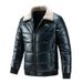 Men's Faux Leather Biker Jacket – Sherpa-Lined Winter Coat With Zippered Cuffs (M-5XL, Slim Fit, Anti-Scratch PU, Retro Motorcycle Style)_viptrois.com