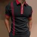 Summer T-shirts Men Men's Zip Polo Work Wear Turndown Clothes Tops Quarter Short Sleeve Fashion Classic Style Tropical Zipper_viptrois.com