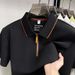 Men's Clothing Men's Seamless Nylon Ammonia Short Sleeve Shirt Turn Down Collar Half Zip T-Shirt Business Style Summer_viptrois.com
