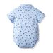 Baby clothes Boys short-sleeved triangle jumper suit Children baby baby gentleman dress crawl suit_viptrois.com