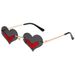 Love Bat Sunglasses - Women's Trendy Metal Frameless Glasses (European & American Party Style, Funny & Personality Design)_viptrois.com