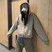 Men's Clothing Unisex Casual Hooded Sweatshirt - Short Sleeve Zip Up Jacket With Relaxed Fit In Solid Colors (Grey, Black, Beige) For Men & Women_viptrois.com