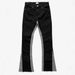 Men's Clothing Design Contrast Color Stitching Tassel Jeans High Street Color Matching Slim Fit Flared Trousers_viptrois.com