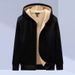 Sherpa-Lined Hooded Sweatshirt – Men’s Fleece-Lined Zip-Up Jacket With Relaxed Fit (Polyester Blend, Black, M-5XL)_viptrois.com