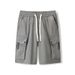 Men's Casual Workwear Shorts New Summer Style Nylon Spandex Elastic Drawstring mid Length Quick Drying Sports Five Point Pants_viptrois.com