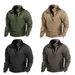 Men's V-Neck Fleece Tactical Sweatshirt - Warm Pullover Training Top With Button Detail, Slim Fit Long Sleeve Casual Wear For Fall_viptrois.com