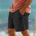Coconut Print Cotton And Linen Shorts Drawstring Elastic Waist Solid Color Breathable Beach Five Point Casual Pants_viptrois.com