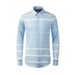 Men's Slim-Fit Long-Sleeve Shirt – Stripe Print, 100% Cotton, Breathable & Stylish_viptrois.com
