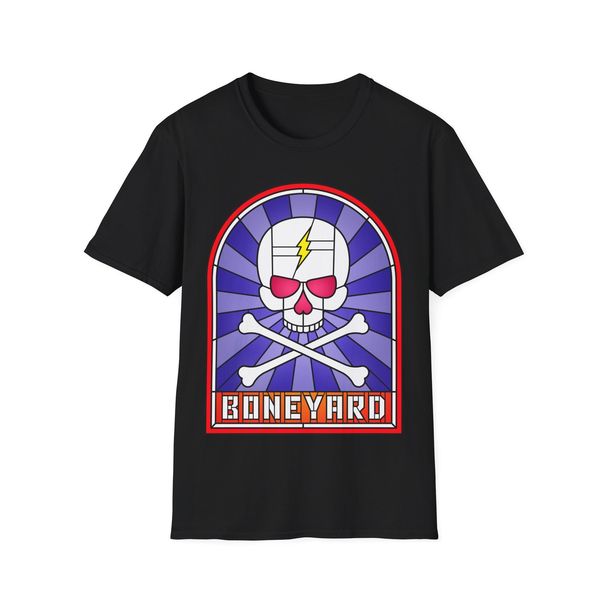 Funny Stained Glass Skull And Bones T-Shirt Mens Womens Tees Top, Halloween Shirt, Spooky Tee_viptrois.com