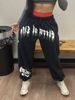 Men's Clothing European And American Men's Sports Casual Sweatpants Running Fitness Men's Silk Screen Printed Terry Cuff Pants Long Pants_viptrois.com