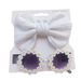 Children's Sunglasses Headband Set Daisy Baby Cartoon Toy Sunflower Sunshade Glasses Solid Color Hollow Hairband_viptrois.com