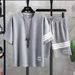 Men's Clothing Casual Suit Men's Summer Trendy Loose Large Size Youth Sports Shorts Short Sleeves Set Men_viptrois.com