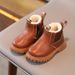 Winter New Children's British Style Simple Cotton Boots Boys Plus Velvet Warm Martin Boots Girls Side Zipper Fashion Boots_viptrois.com