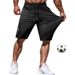 Men's Casual Shorts - Summer Breathable High-Stretch Running Shorts With Comfort Fit, Lightweight & Quick-Dry (XXS-XXXL, Black/Stone Grey/Green)_viptrois.com