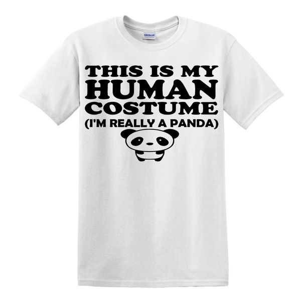 This Is My Human Costume I'm Really A Panda Funny Bear Party Gift Joke 100% Cotton T-shirt Mens Tees Top_viptrois.com
