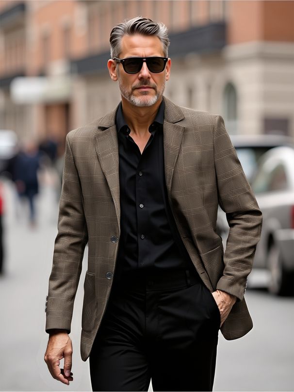 Men's Clothing Men's Spring And Autumn Business Casual Suit Jacket Single Breasted Jacket Lightweight Polyester Lapel Suit Jacket_viptrois.com