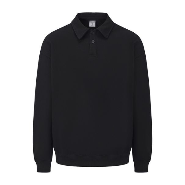 Autumn And Winter 430G Semi-open Lapel Sweater Men's Loose Top Terry Fleece Warm Retro Men's Simple Coat_viptrois.com