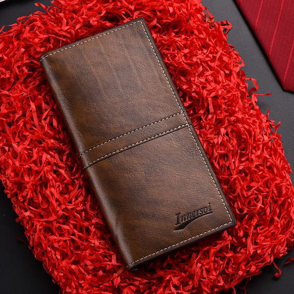 Slim & Stylish Men's Long Leather Wallet – Ultra-Thin Design With Multiple Card Slots & Spacious Cash Compartment For Business & Casual Use_viptrois.com