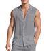 Men's Linen Shirt Summer Short Sleeve Open Front Cardigan Casual Breathable Oversized Tunic Top_viptrois.com