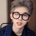 Unisex Anti-blue Light Presbyopic Glasses Retro Black Face Slimming Artistic Single-light Glasses Women's Korean-style Fashionable Presbyopic Glasses_viptrois.com