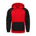 Men’s Color-Block Fleece Hoodie – Lightweight Polyester Pullover With Relaxed Fit, Trendy Two-Tone Design For Autumn & Winter_viptrois.com