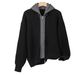 Men's Double-Zip Hoodie – Heavyweight Knit Sweater, Oversized Layered Look, Casual Pullover (Gray, Black, S-Xxxl)_viptrois.com