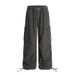 Men's Clothing Retro Loose Drawstring Overalls Wide Leg Multi Pocket High Street Casual Sports Trend Unisex Trousers_viptrois.com