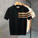 Men's Clothing Pullover Thin Short Sleeved T Shirt Advanced Round Neck Thin Knitted Sweater Half Sleeve_viptrois.com