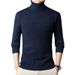 Men's High Neck Knit Sweater - Classic Solid Color Pullover For Autumn & Winter (Trendy Slim Fit_viptrois.com
