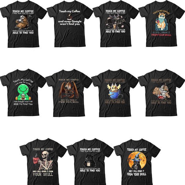 Touch My Coffee Mens 100% Cotton T-shirt Mens Tees Top Graphic Coffee Lovers Unisex Tee Top #P1 #PR #A_viptrois.com