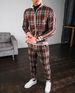 Men's Clothing Men's Suit Autumn Casual Striped Plaid Suit Fashion Jacket Slim Trousers Two Piece Suit_viptrois.com