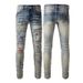 Men's Clothing Street Fashion Ripped Men's Jeans Men's Pants All Match High Street Fashion Men's Printed Slim Fit Stretch Men's Skinny Pants 876_viptrois.com