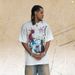 American Street Style Spray-painted Faded Pure Cotton 300g Cartoon Print Men's Loose Casual Short-sleeve Shirt_viptrois.com