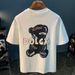 Summer New Trendy Bear Printed Men's Round Neck Short Sleeved T-shirt Ins_viptrois.com
