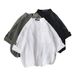 Men's Clothing Spring And Summer Five Quarter Sleeves Mid Sleeve Shirt Handsome Loose Shirt Feeling Three Quarter Sleeves_viptrois.com