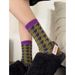 Retro Literary Style Geometric Houndstooth Socks Women's Mid Tube Socks Maillard Double Needle Double Path Niche Design Mid Tube Socks_viptrois.com