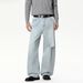 Men's Distressed Streetwear Jeans – Raw Hem Relaxed Fit Vintage Washed Denim Pants With Knee Slits & Bleach Splatter (S-XL, Mid-Rise, Zip Fly)_viptrois.com