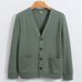 Men's V-Neck Cardigan Sweater - Premium Long-Staple Cotton, Relaxed Fit, Wrinkle-Free Knitwear For Casual & Everyday Wear_viptrois.com