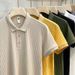Men's Clothing Wholesale Summer Men's Polo Shirt Short Sleeve Lapel Knitted Sweater Slim Fit Korean Style Top Striped Casual All Match T Shirt_viptrois.com