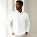 Men's Solid Color Lapel Button down Polo Shirt Long Sleeved Casual Everyday Style Versatile Top Cross Border Trade_viptrois.com