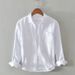 Men's Clothing Casual Long Sleeved Solid Color Simple Cotton Oxford Shirt_viptrois.com