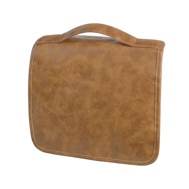 Storage Bags New Men's Business PU Toiletry Bag Large Capacity High End Storage Partition Waterproof Cosmetic Bag Storage Bag_viptrois.com