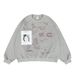 Autumn Winter New Trendy Brand Portrait Graffiti Print Destroyed Terry Crew Neck Sweatshirt_viptrois.com