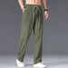 "Men's Casual Linen-Blend Pants - Straight Leg, Relaxed Fit, Breathable & Lightweight For Everyday Wear (S-XXXL, 8 Colors) |_viptrois.com