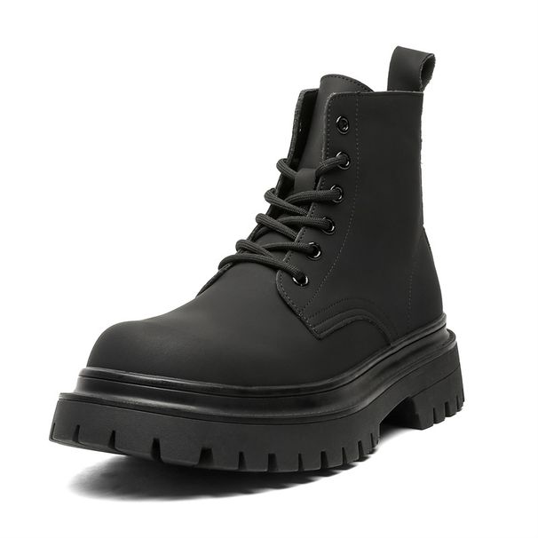 Darth Vader Skinny Men's Short Boots Locomotive Style Retro Tooling Boots Thick-soled Height Increasing Martin Boots_viptrois.com